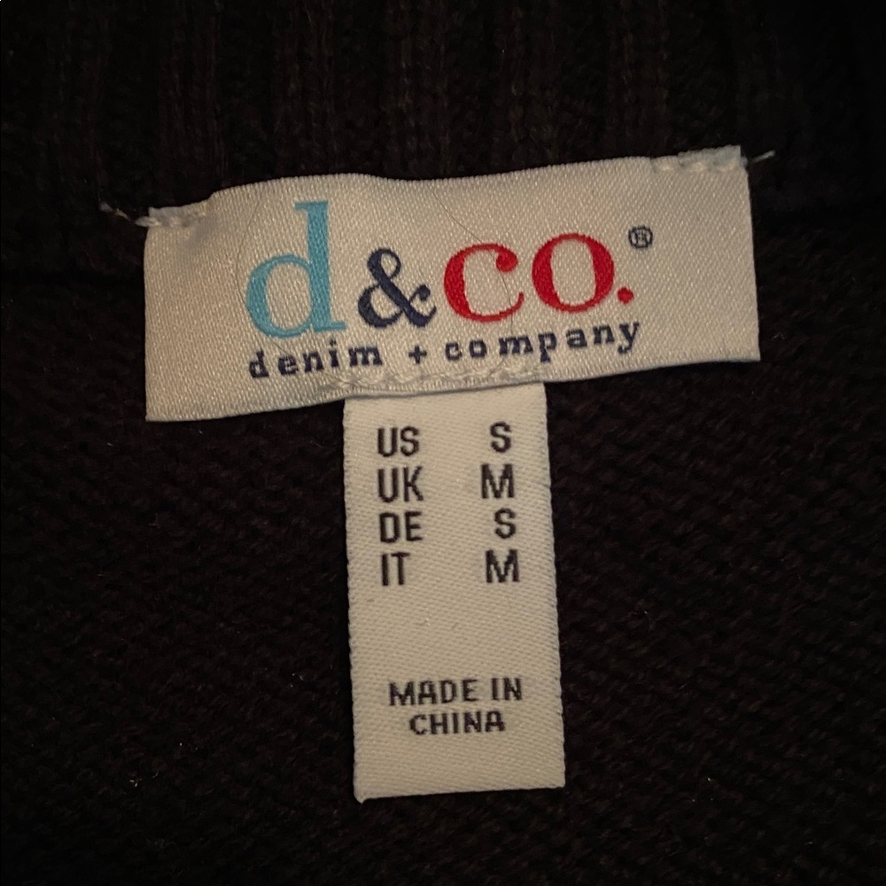 Denim & Co. Quilted Mixed Media Zipper Front Sweater Jacket Black S New - Picture 4 of 11